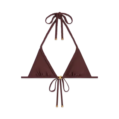 CELINE Women's Triomphe Triangle Top in Matte Jersey "Prune"