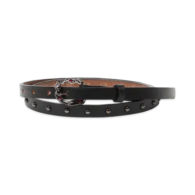 WACKO MARIA x WOLF'S HEAD Studs Leather Belt "Red"