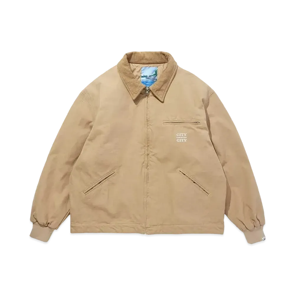 CITY COUNTRY CITY CANVAS ZIP UP JACKET "COFFEE"