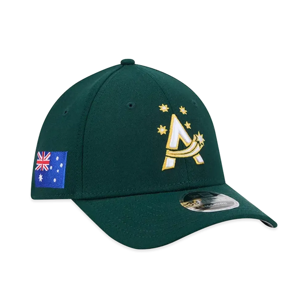 NEW ERA Australia Baseball 2026WBC World Baseball Classic M-Crown 39Thirty Flex Hat "Dark Green"