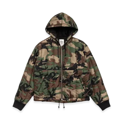 Stussy Quilted Nylon Work Jacket "Woodland Camo"