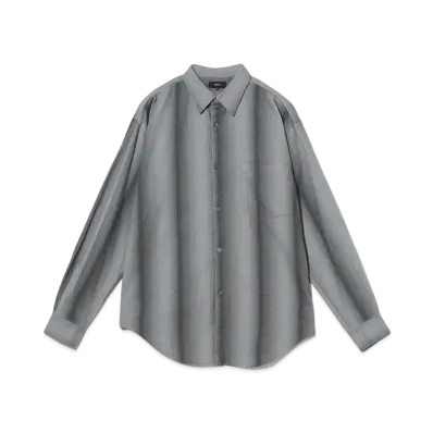 BEAMS Fade Striped Print Shirt "Black"