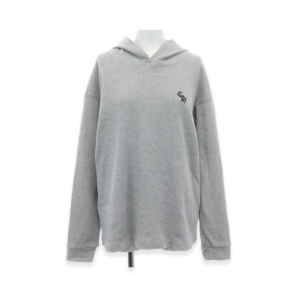 Chrome Hearts CH Embroidered Waffle Pullover Hoodie "Grey"