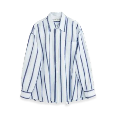 OUR LEGACY Borrowed Shirt "Crypto Stripe Blue"