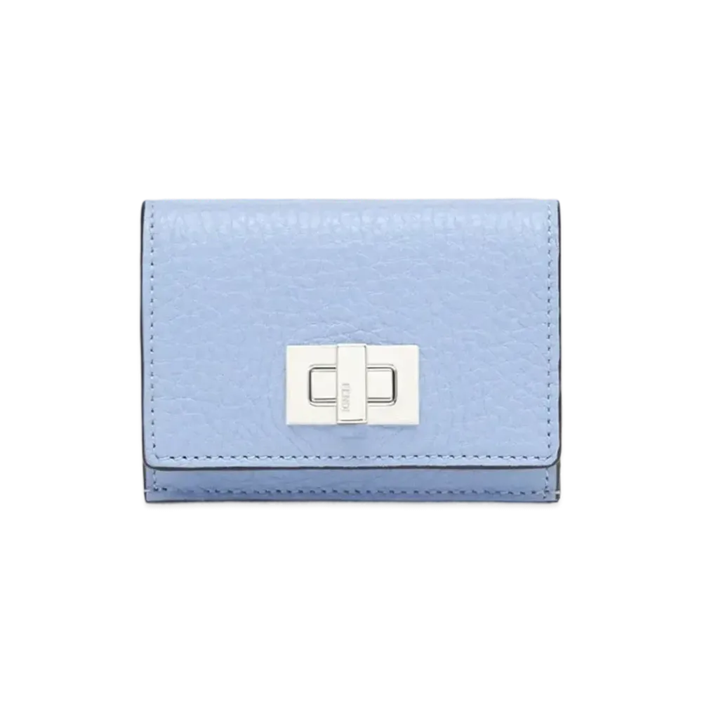 FENDI Micro Tri-Fold Wallet Leather "Light Blue"