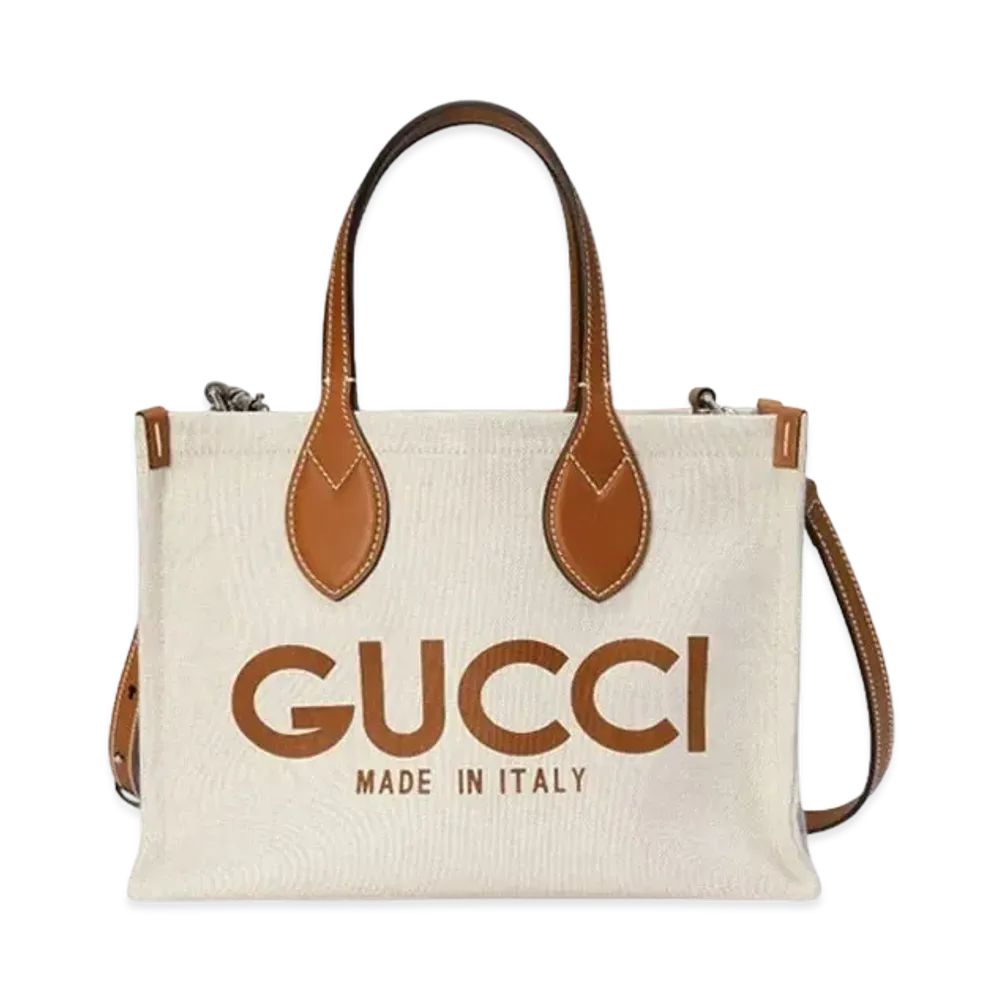 GUCCI Mini Tote Bag With Gucci Print "Beige/Light Brown"