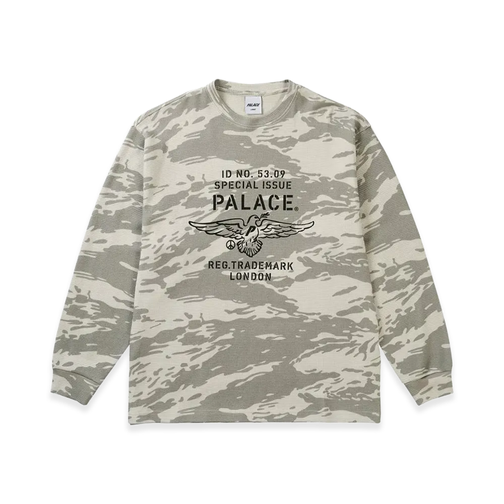 PALACE Dove Stamp Waffle Longsleeve "Snow Camo"