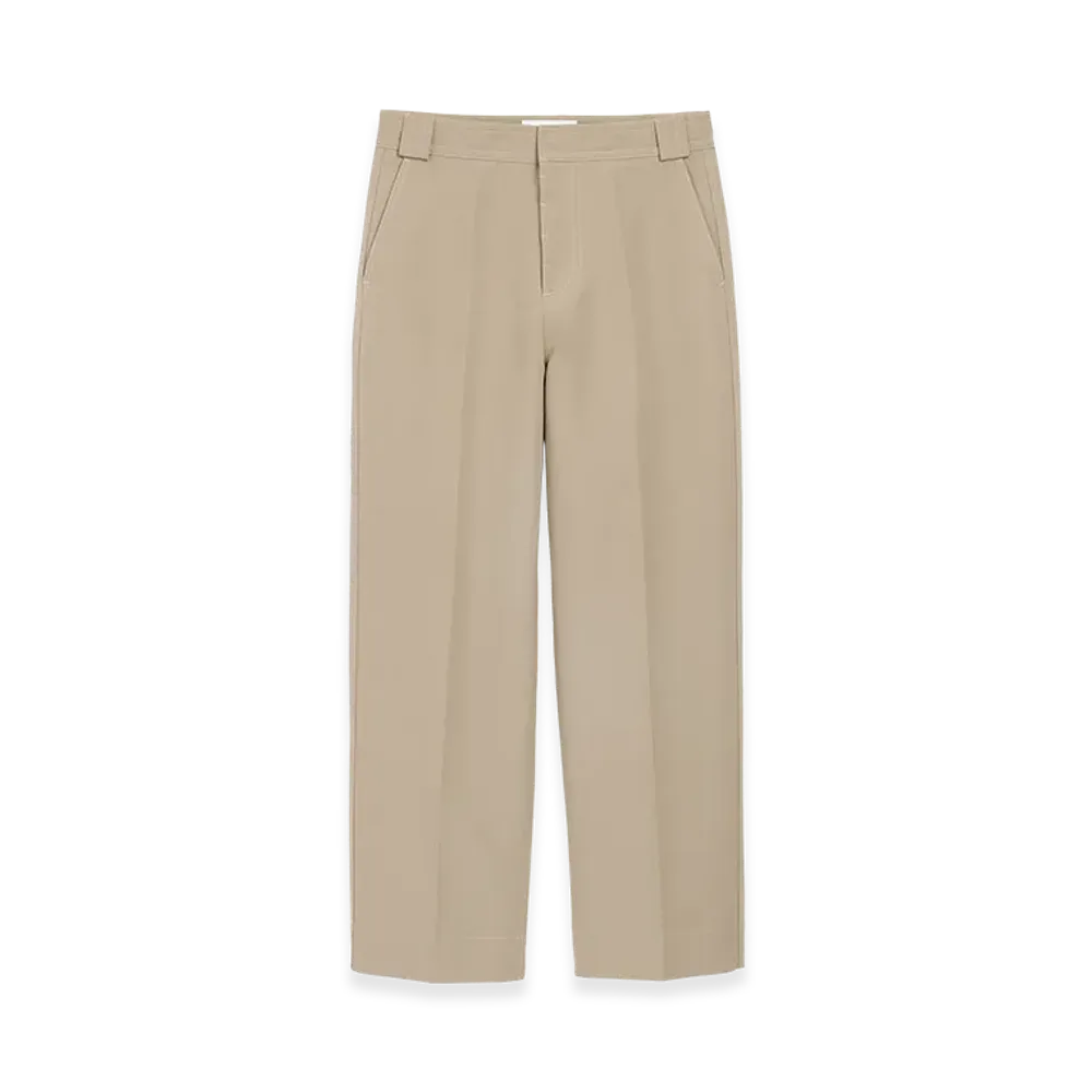 AMI PARIS Cotton Baggy Trousers "Beige"