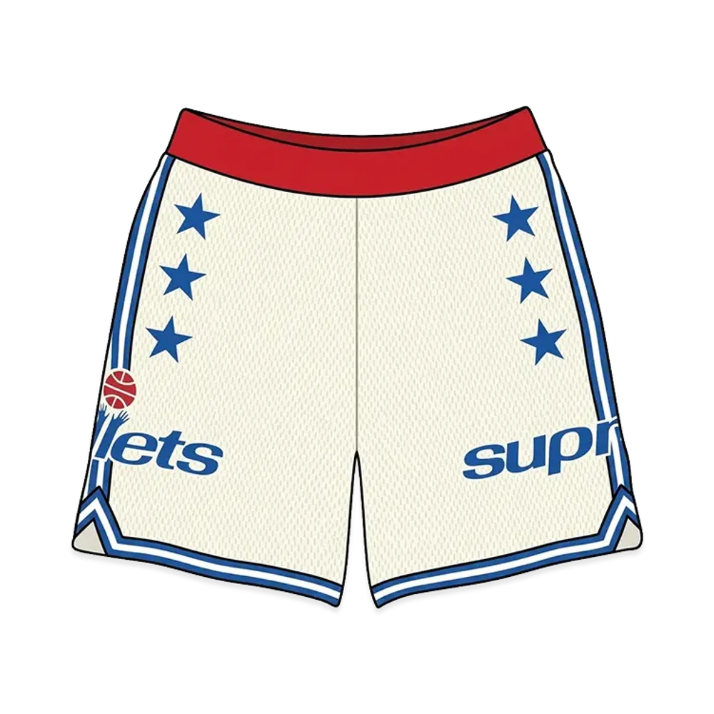Supreme x Mitchell & Ness Teams Basketball Short "White"