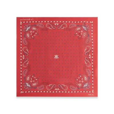 Kith Women's Printed Paisley Silk Bandana "Red"