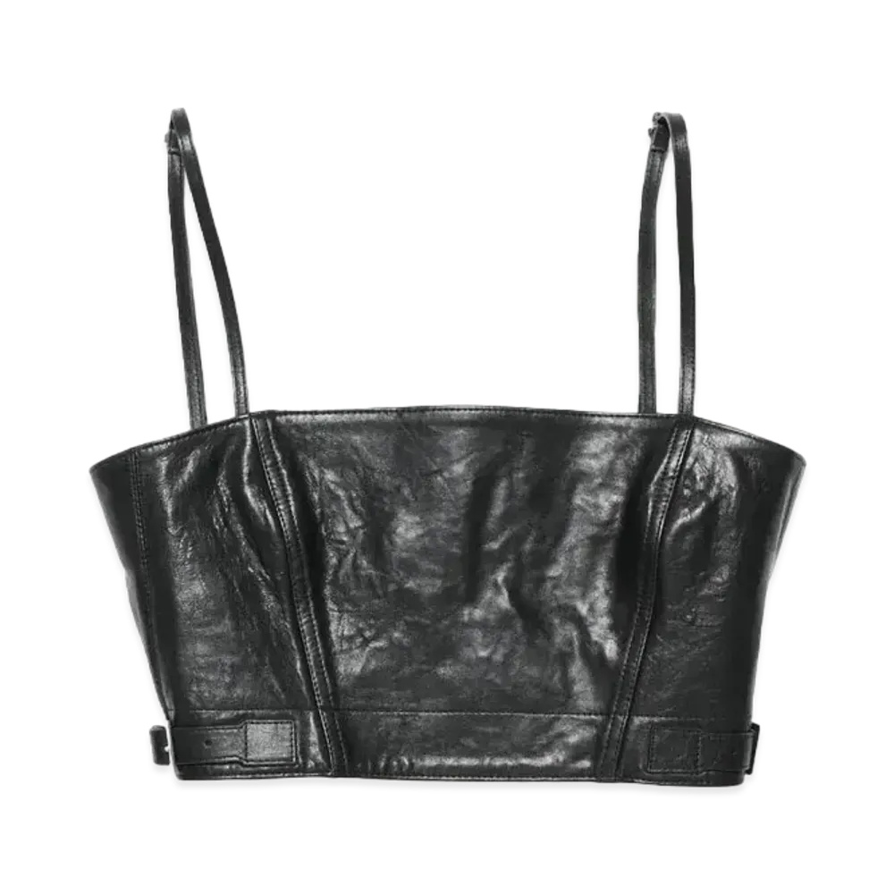 Acne Studios Leather Bustier Top "Black"