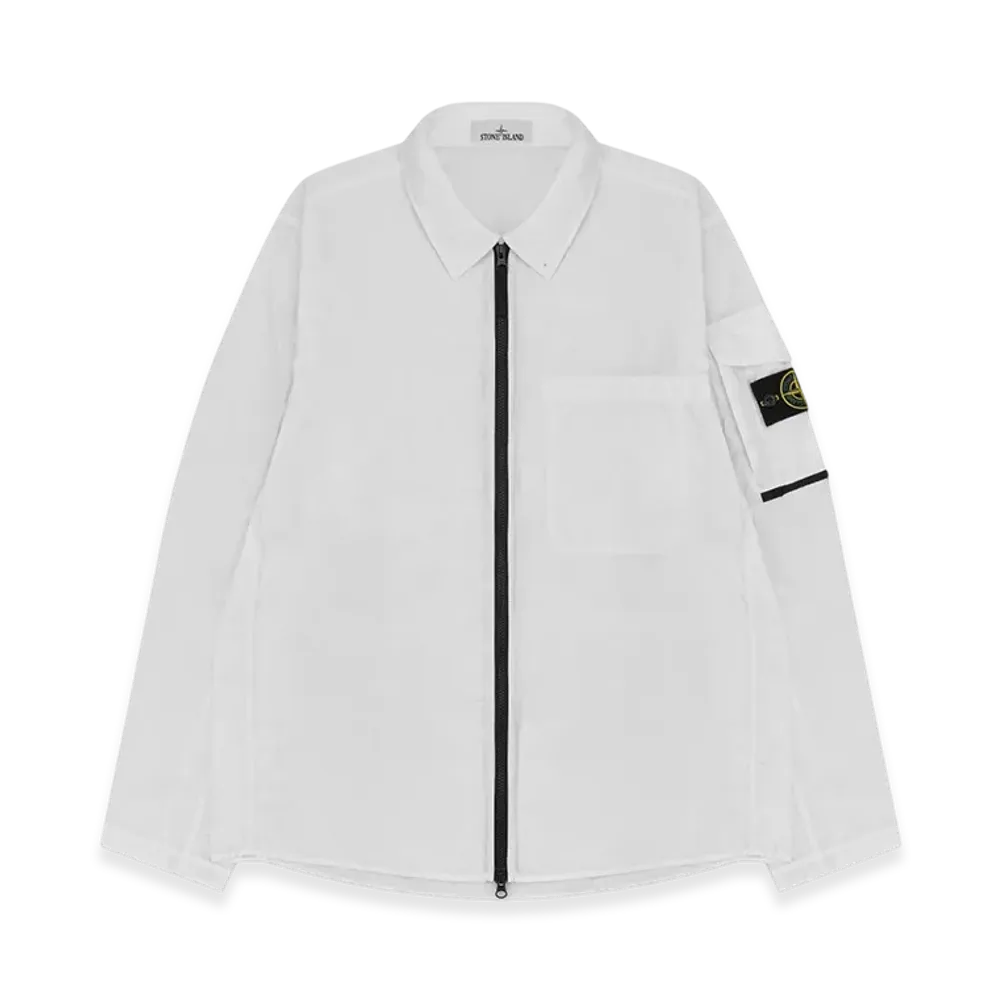 Stone Island 10502 Naslan Light Garment Dyed Overshirt - 22SS "White"