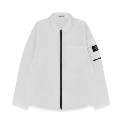 Stone Island 10502 Naslan Light Garment Dyed Overshirt - 22SS "White"