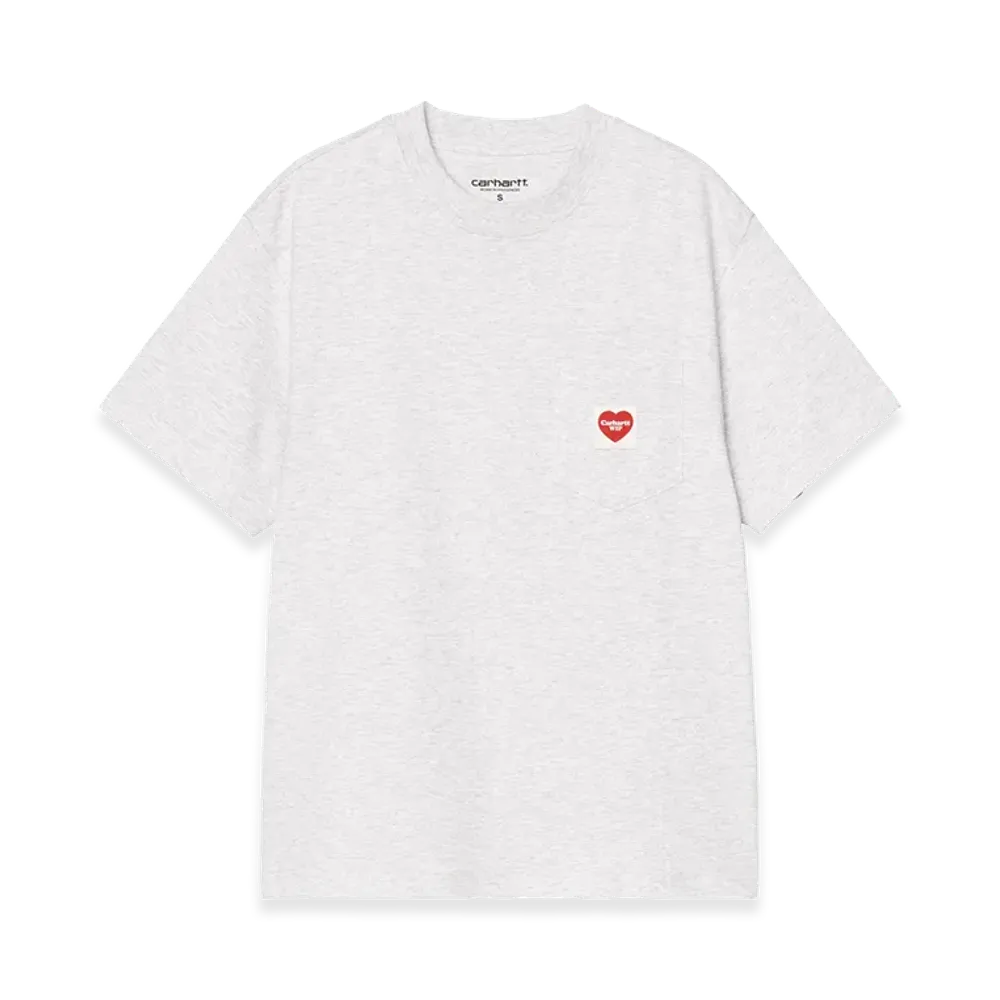 Carhartt WIP Women's S/S Pocket Heart T-Shirt "Ash Heather/Red"