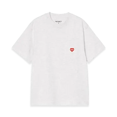 Carhartt WIP Women's S/S Pocket Heart T-Shirt "Ash Heather/Red"