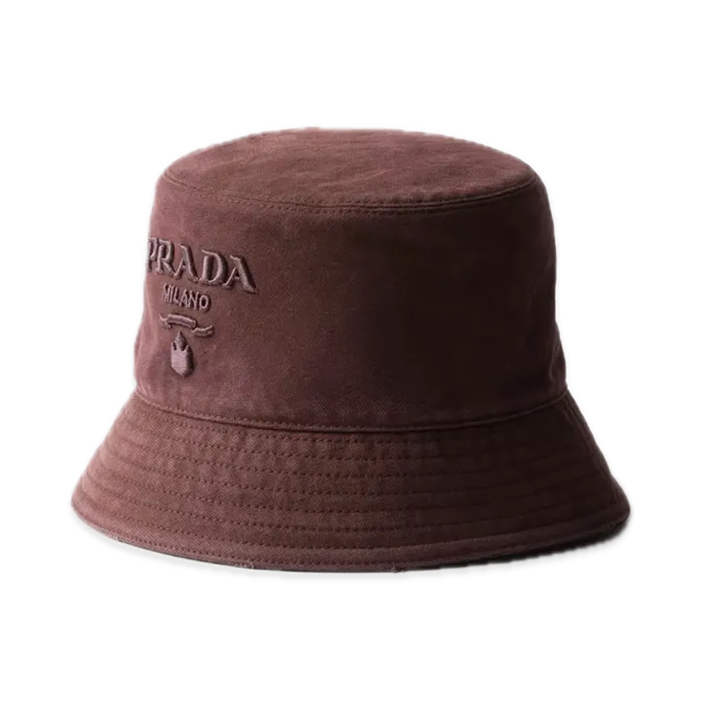 PRADA Canvas Bucket Hat "Bordeaux"