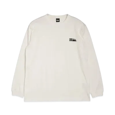 FIRST DOWN Logo L/S Tee Cotton Jersey "White"