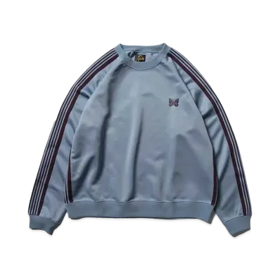 Needles Track Crew Neck Shirt - Poly Smooth "Sax Blue"