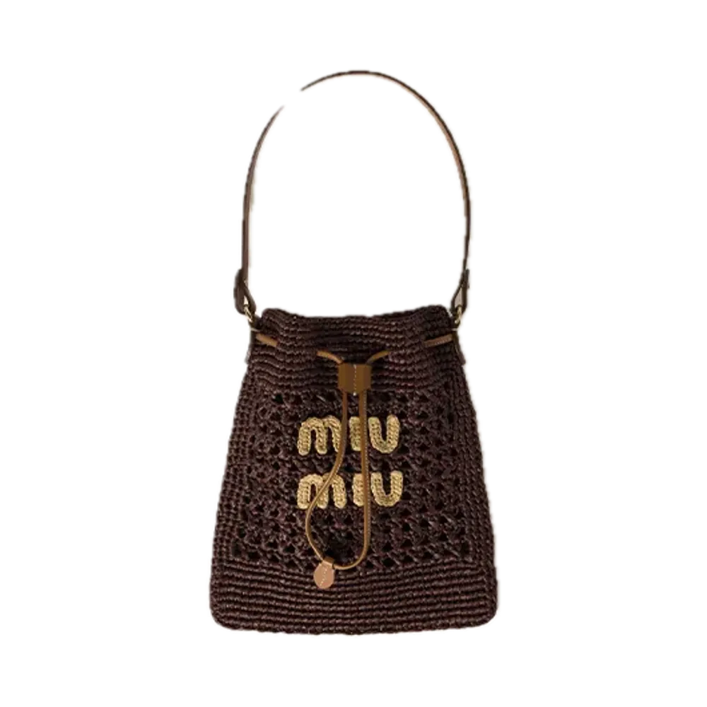 MIU MIU Woven Fabric Mini Bag "Brown"