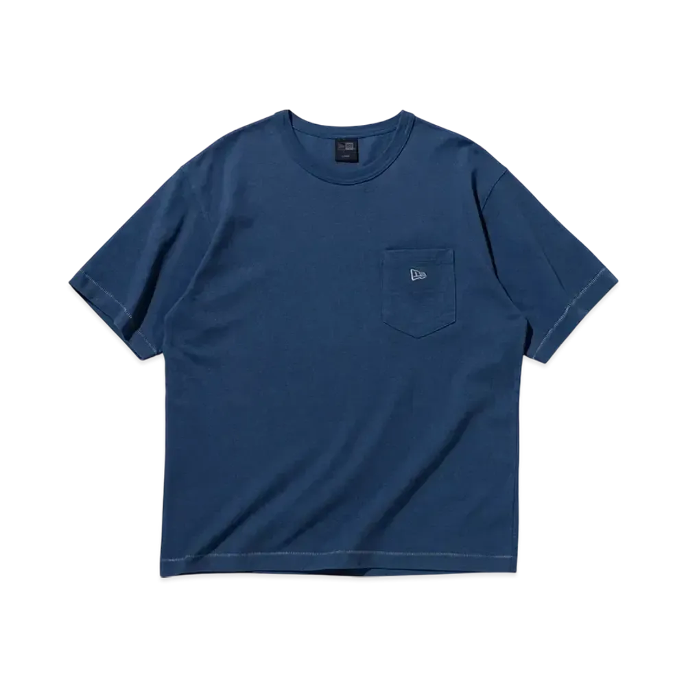 NEW ERA BLACK LABEL SS25 Short Sleeve Washed Cotton T-shirt Contrast Stitch "Light Navy"