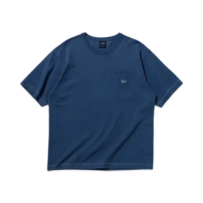 NEW ERA BLACK LABEL SS25 Short Sleeve Washed Cotton T-shirt Contrast Stitch "Light Navy"