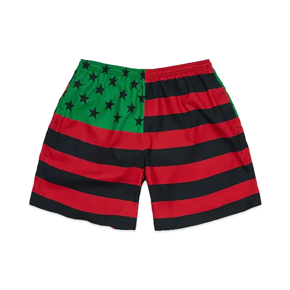 DENIM TEARS Flag Swim Trunks "Red/Black/Green"
