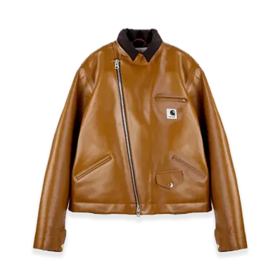 sacai x Carhartt WIP Leather Jacket Mens "Dark Beige"