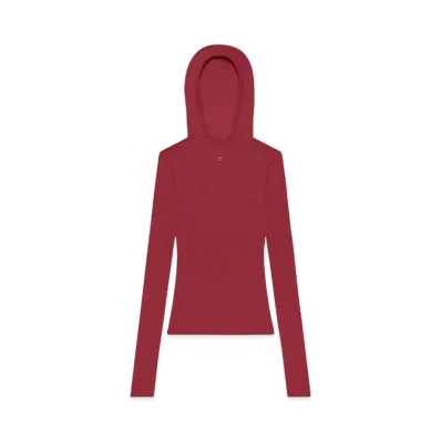 Courreges Light Knit Hoodie "Grenat"