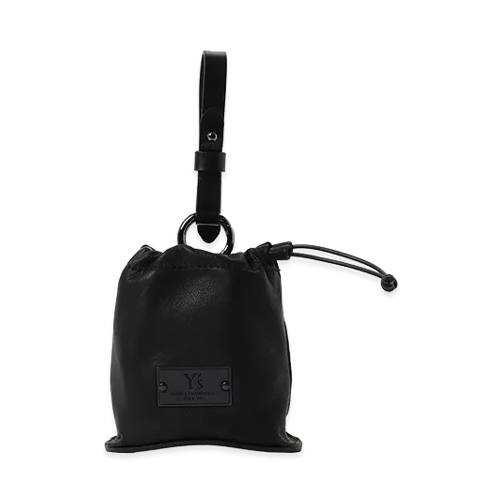 Y's Water Dyed Soft Leather Curved Pouch Charm "Black"