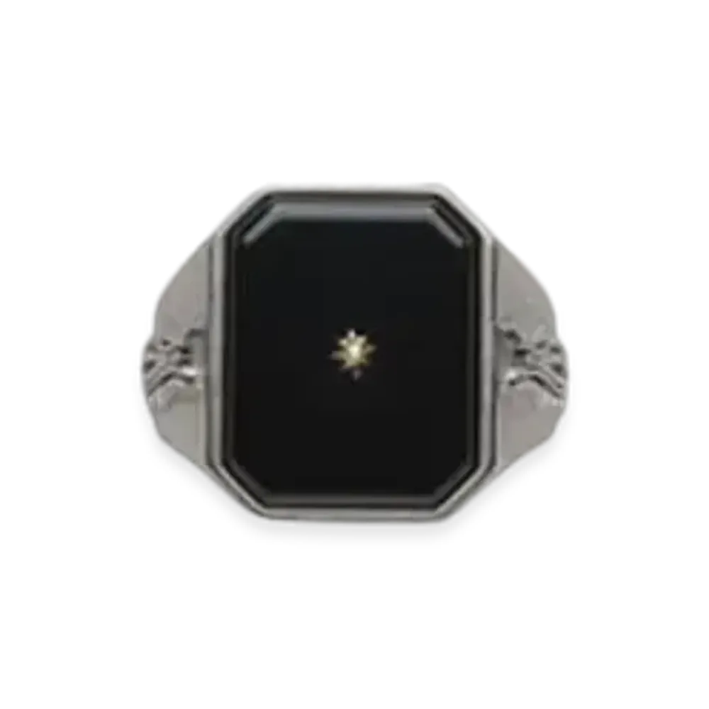 Maison Margiela Enamel Signet Ring "Black/Palladium"