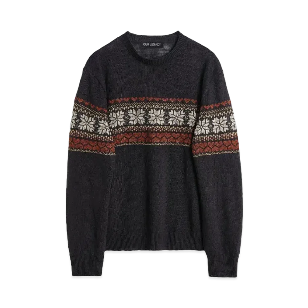OUR LEGACY Base Roundneck Fairisle Hemp "Dusk"