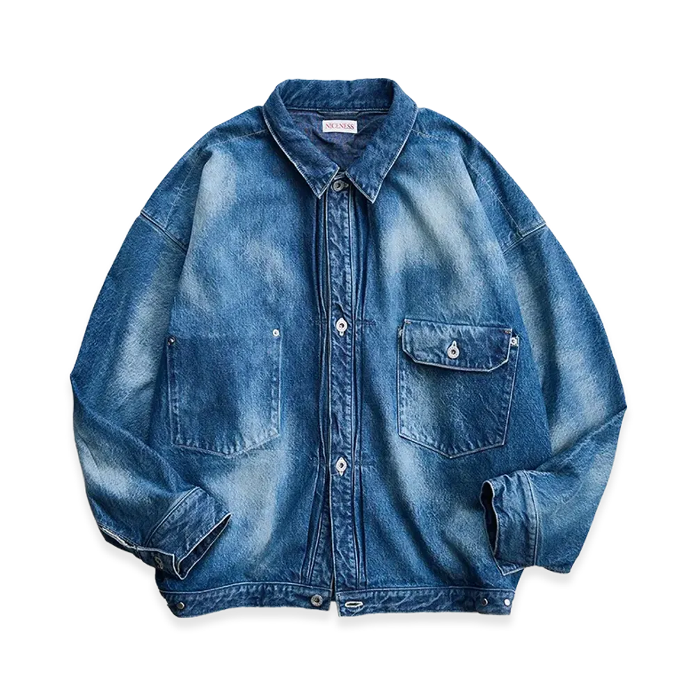 NICENESS D.Thornhill Distressed Denim Trucker Jacket "Indigo"