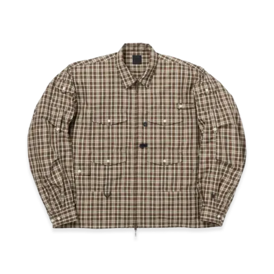 DAIWA PIER39 Women's Tech Zip Angler Shirt LS Plaids "Brown"