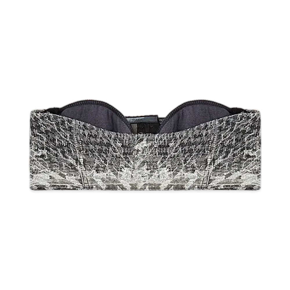 Diesel De-Toppys-Fsh Bralette In Prince of Wales Jacquard Denim "Black/White"