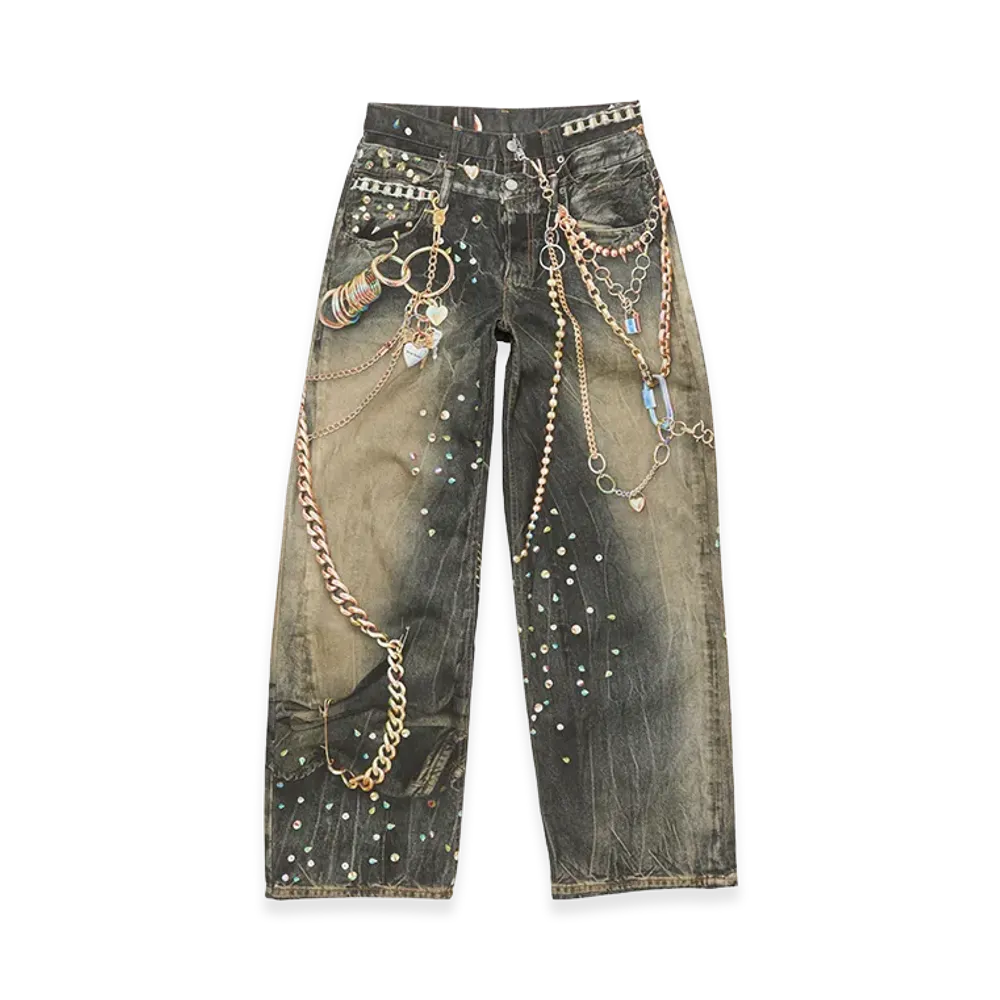 Acne Studios Loose Fit Jeans - Year of the Horse "Black/Multi"