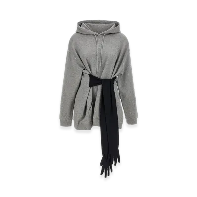 MM6 Maison Margiela Women's Hoodie Dress With Gloves "Gray"