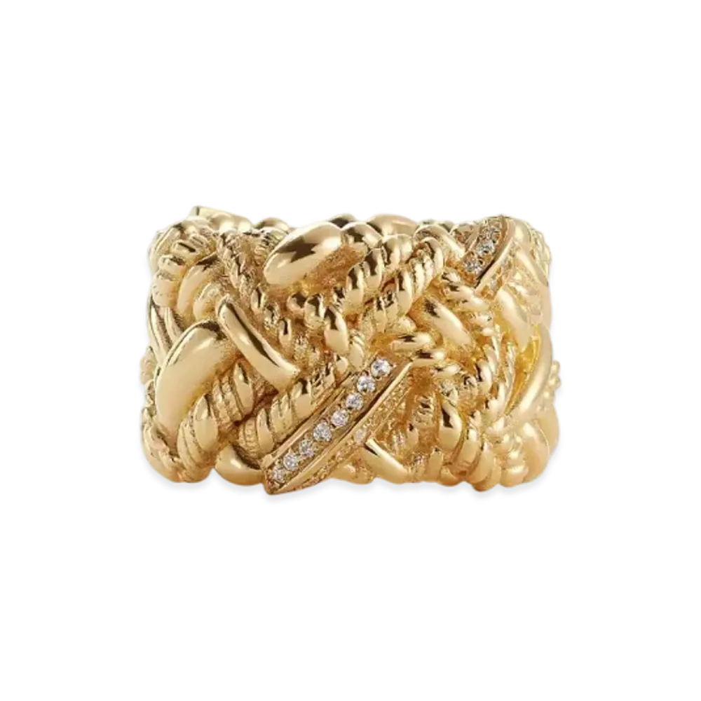 Bottega Veneta Intreccio Ring "White"