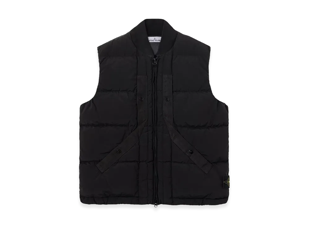 Stone Island Down Vest with Bomber Collar "Black"