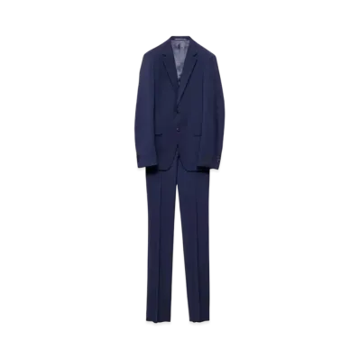 PRADA Men's Single Breasted Wool and Mohair Suit "Navy"