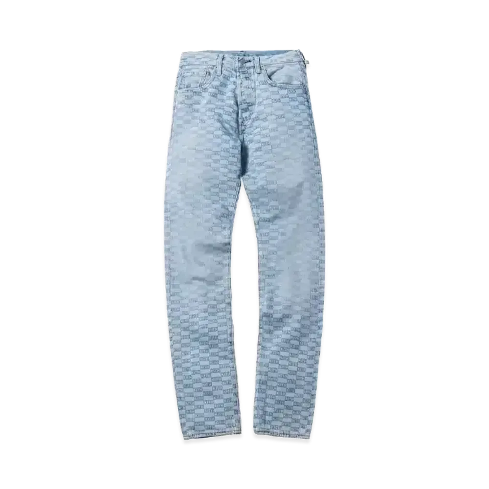 Kith x LEVI'S Salt Bleached AOP 501 Jeans "Light Blue"