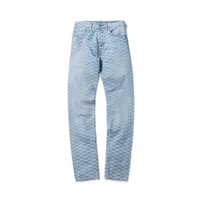 Kith x LEVI'S Salt Bleached AOP 501 Jeans "Light Blue"