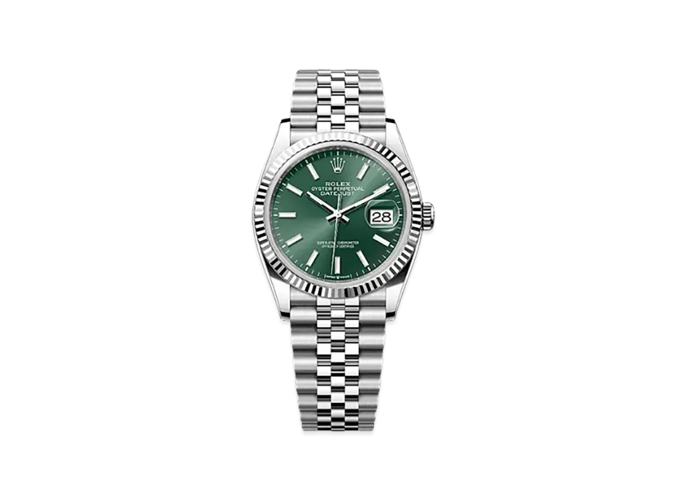 ROLEX Datejust 36 Oystersteel & White Gold "Green"