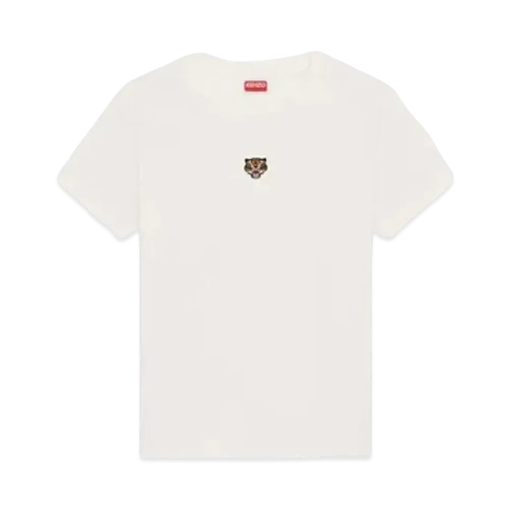 KENZO 'LUCKY TIGER CREST' Embroidered Classic T-shirt "Off White"