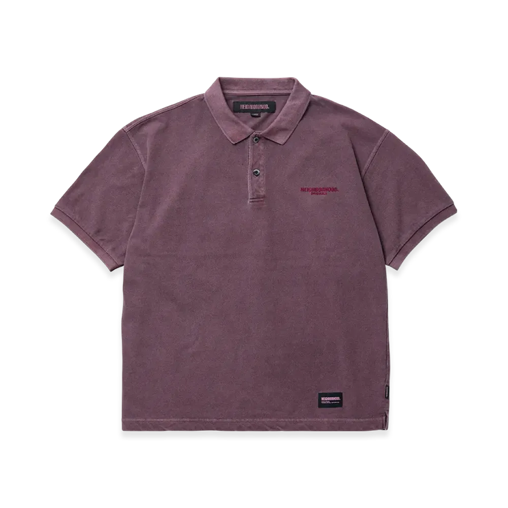 NEIGHBORHOOD Pigment Dyed Polo SS "Burgundy"
