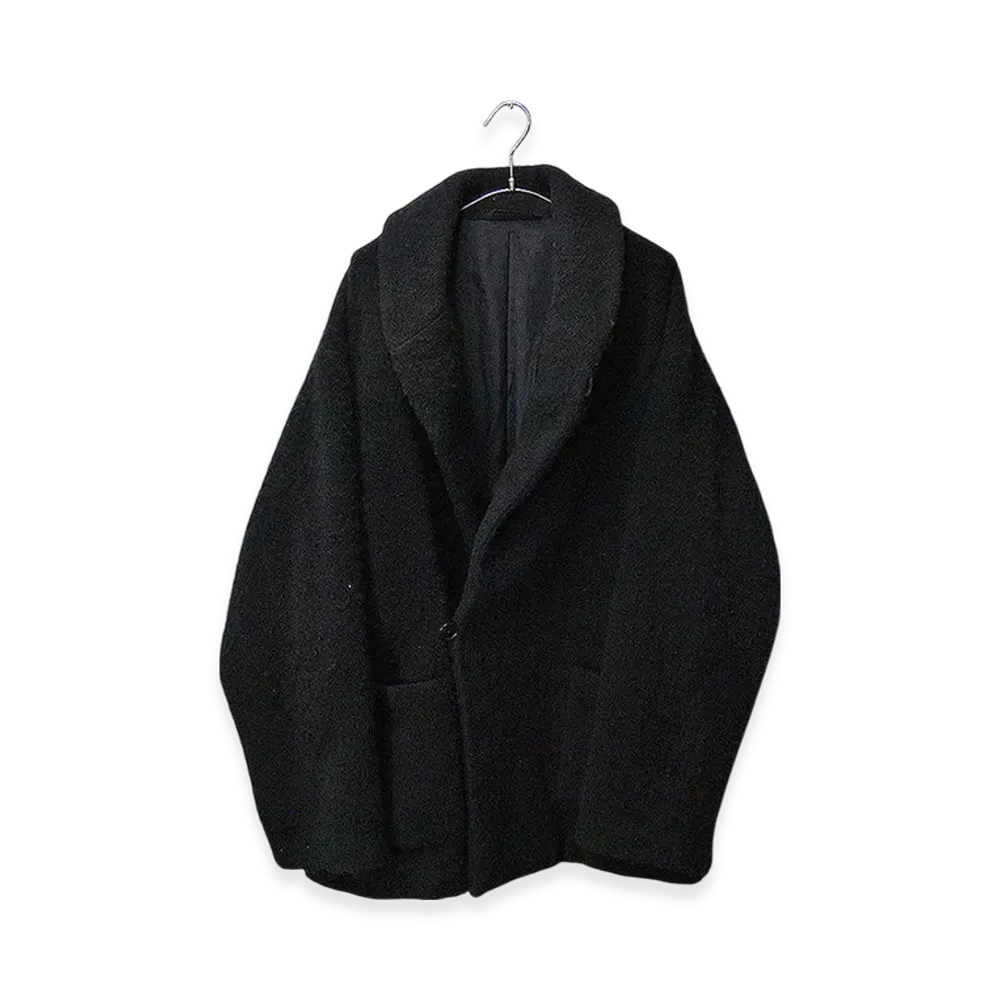 COMOLI Cashmere Shawl Collar Coat "Navy"