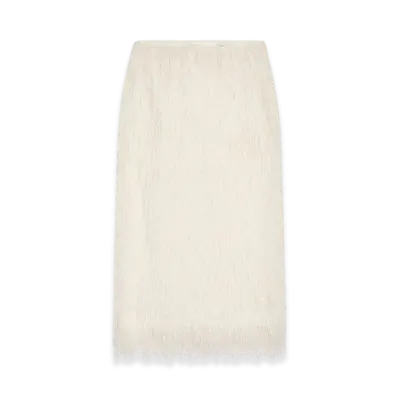DRIES VAN NOTEN Women's Fringed Skirt "White"