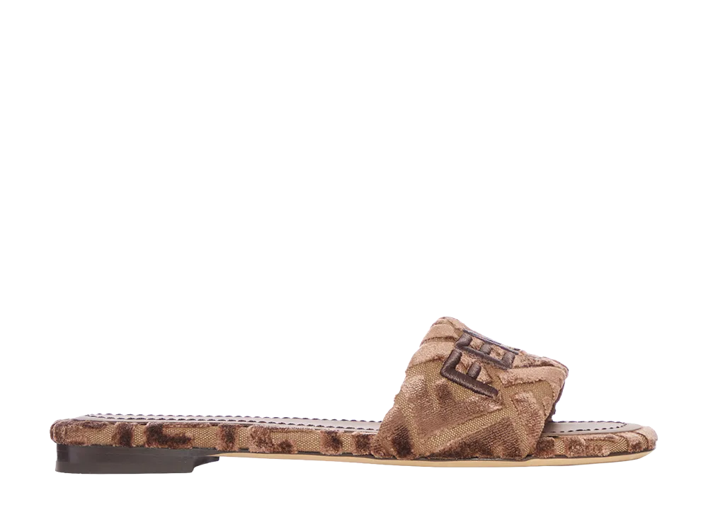 FENDI Women's Sunshine Slides Sandals "Nude and Neutrals"