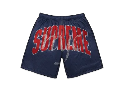 Supreme Rhinestone Mesh Short "Navy"