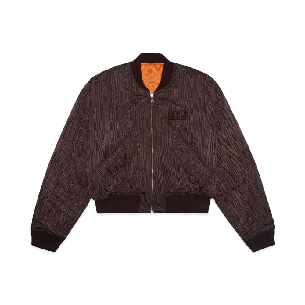 Marine Serre REGENERATED REVERSIBLE MOIRE BOMBER JACKET "ORANGE"