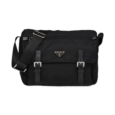 PRADA Nylon Shoulder Bag "Black"